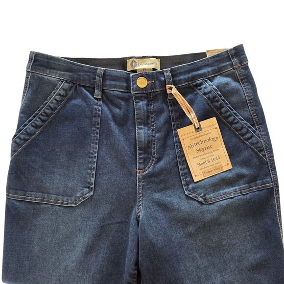 Democracy Ab Technology Jeans Size 12 Skyrise Booty Lift Itty Bitty Bootcut Blue - Picture 15 of 15